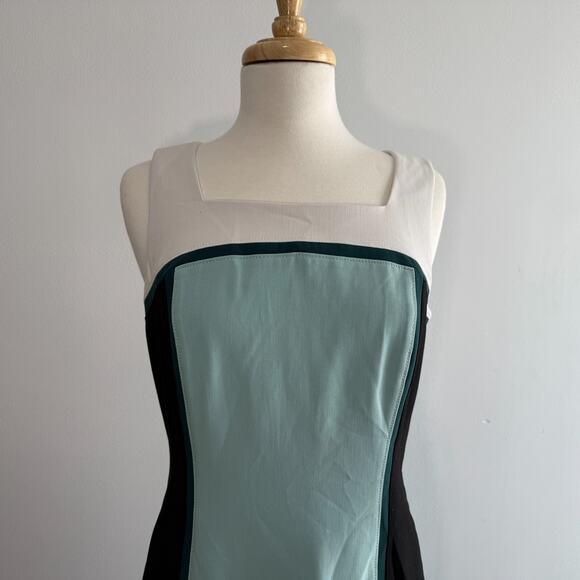 WHBM Women's Sheath Dress Size 8 Blue Black Colorblock Career Timeless Classic - Picture 3 of 6